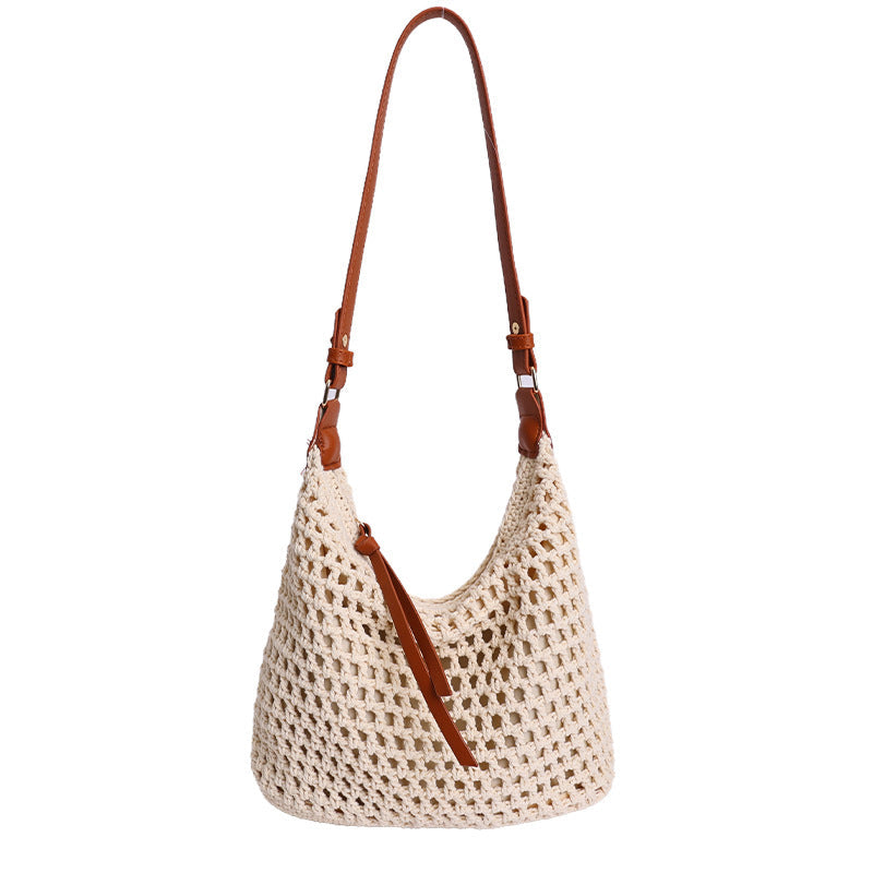 Trendy Mesh Bag with Leather Accents Kalsten