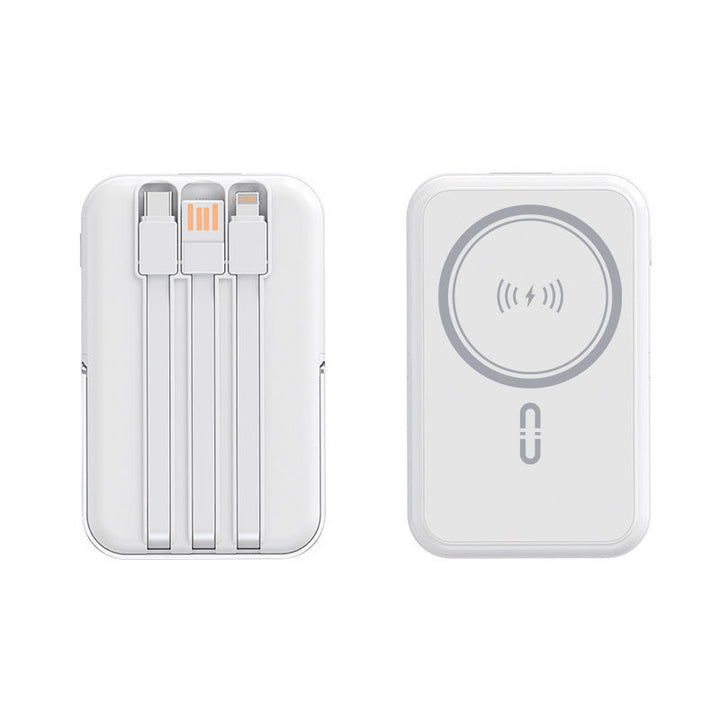 Powerbank with integrated charging cables and wireless charging function Kalsten