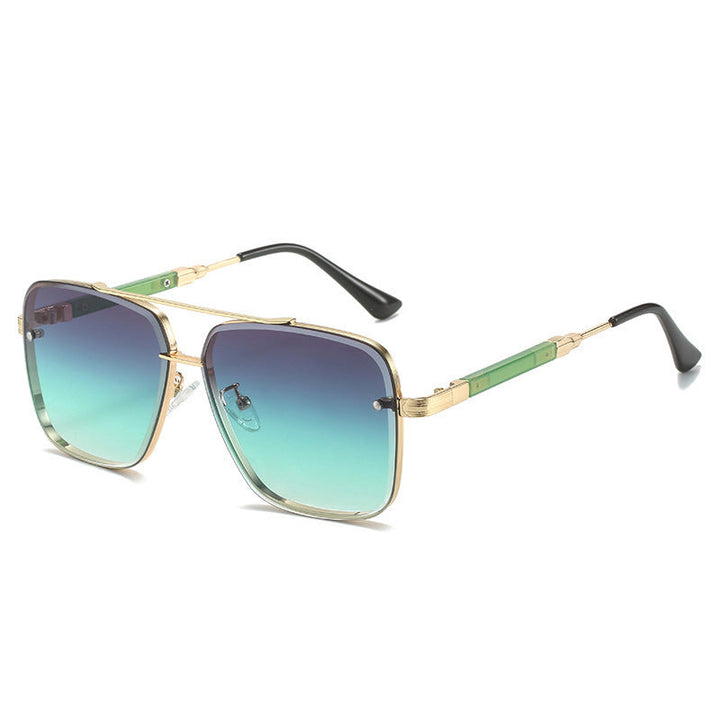 Women Geometric Oversize Sunglasses with Filigree Metal Frame Kalsten