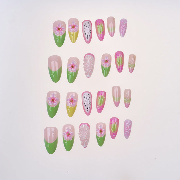 Artistic Floral-Patterned Press-On Nail Set Kalsten
