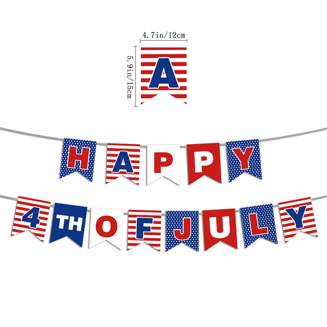 Unisex hanging party decoration hanger with spirals, patriotic symbol pendants and hanging loops Kalsten