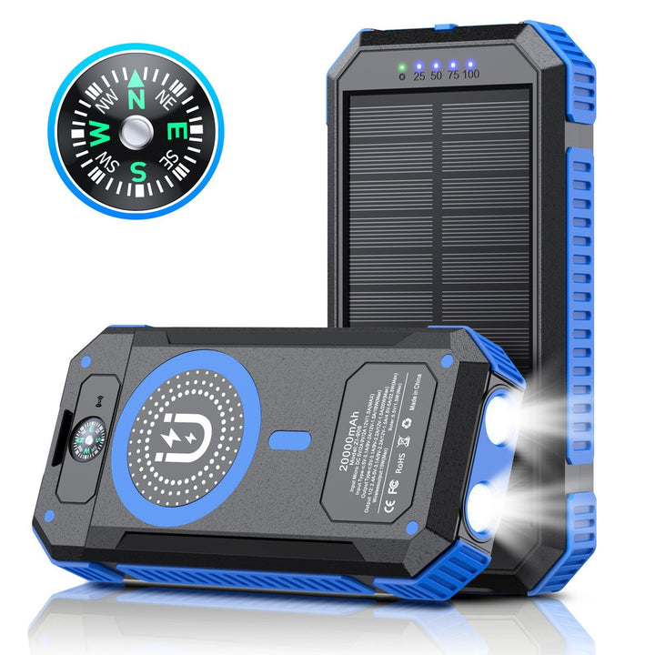 Portable Solar Power Bank with LED Light and Compass Kalsten