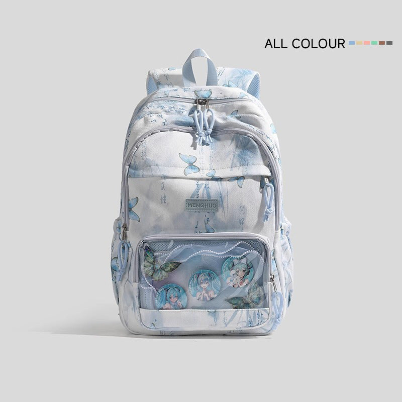 Butterfly-Printed Multi-Compartment Backpack Kalsten