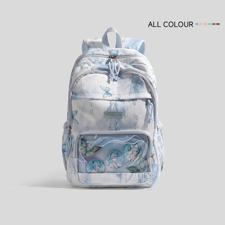 Butterfly-Printed Multi-Compartment Backpack Kalsten
