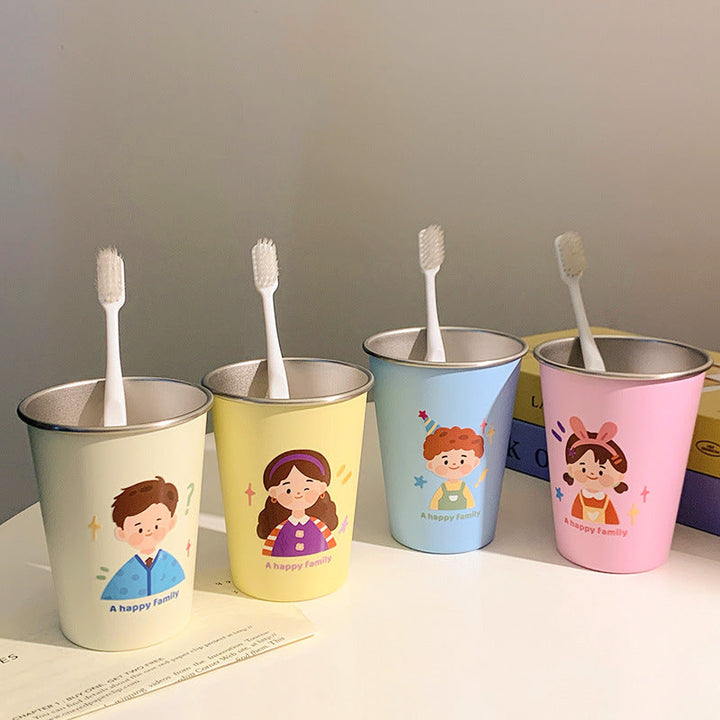 Stainless Steel Drinking Mug with Cheerful Family Motif Kalsten