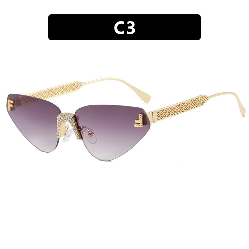 Women Designer Cat Eye Sunglasses with Sparkling Rhinestone Embellishment Kalsten