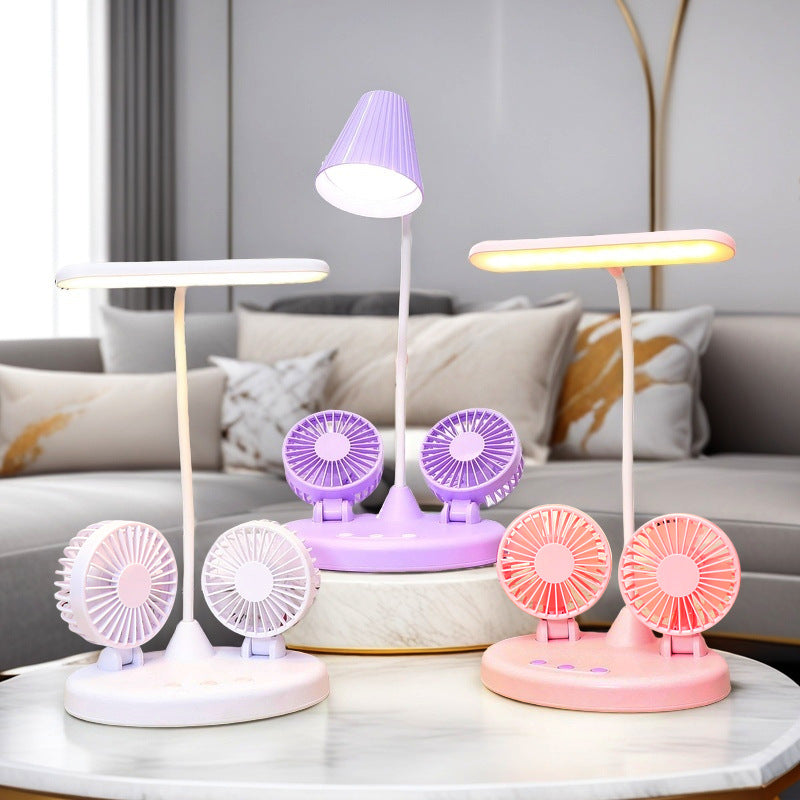 Women Multifunctional Table Fan with Integrated LED Lighting Kalsten