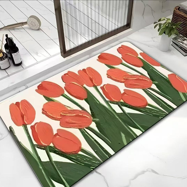 Floral Print Bath Mat Kalsten