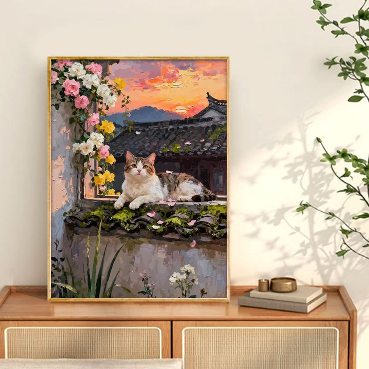 Yawning Cat Canvas Wall Art Print Kalsten