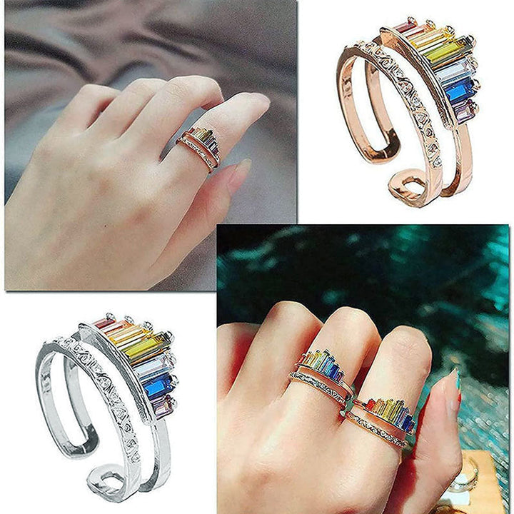 Adjustable Multi-Colored Crystal Ring Kalsten