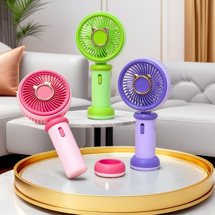 Women Portable Handheld Fan with Cute Cat Design Kalsten