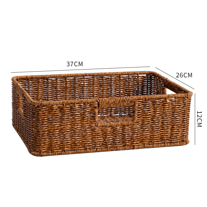 Handcrafted Large Rectangular Wicker Storage Basket Kalsten