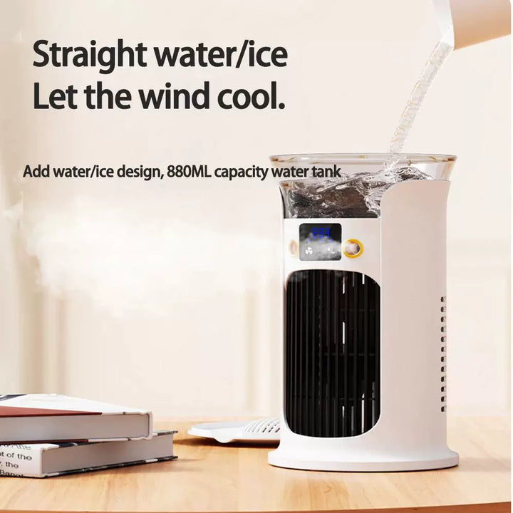 Unisex one size compact USB humidifying air circulation tower fan with LED display Kalsten