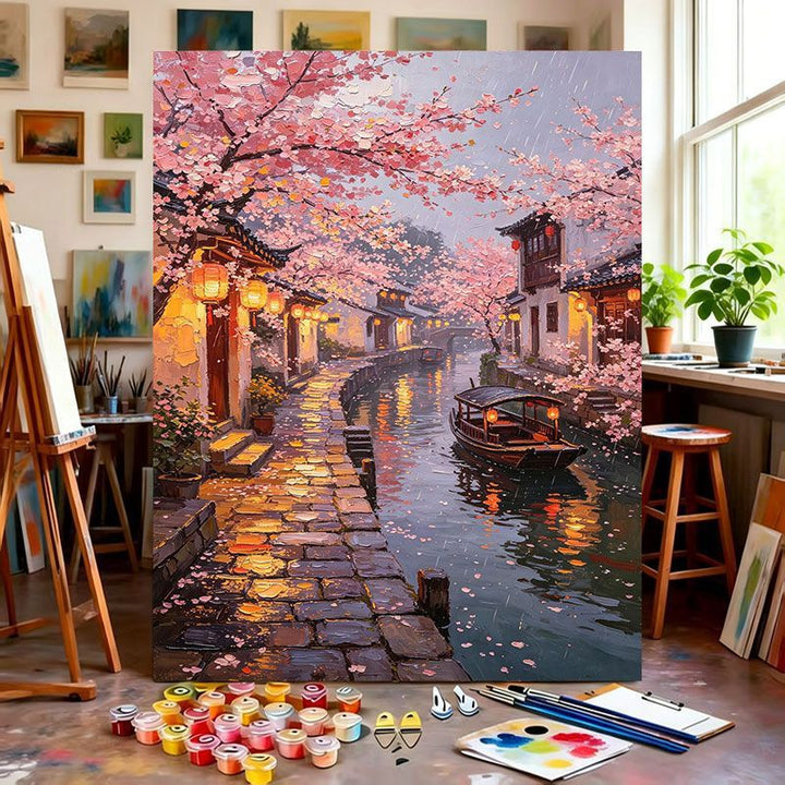 Scenic Cherry Blossom Paint by Numbers Art Kit Kalsten