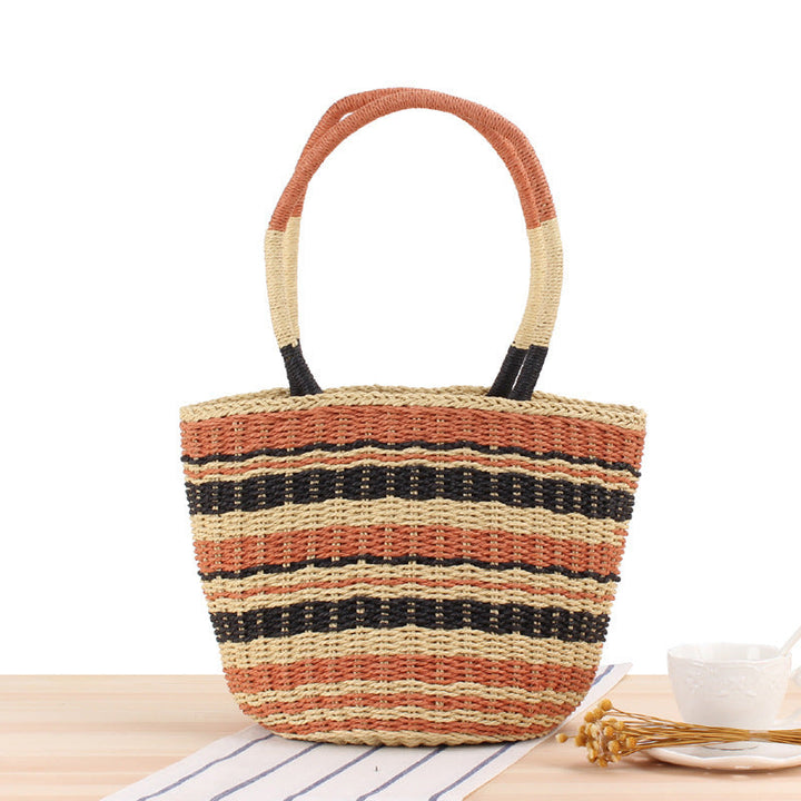 Braided beach bag with wide carrying handle Kalsten
