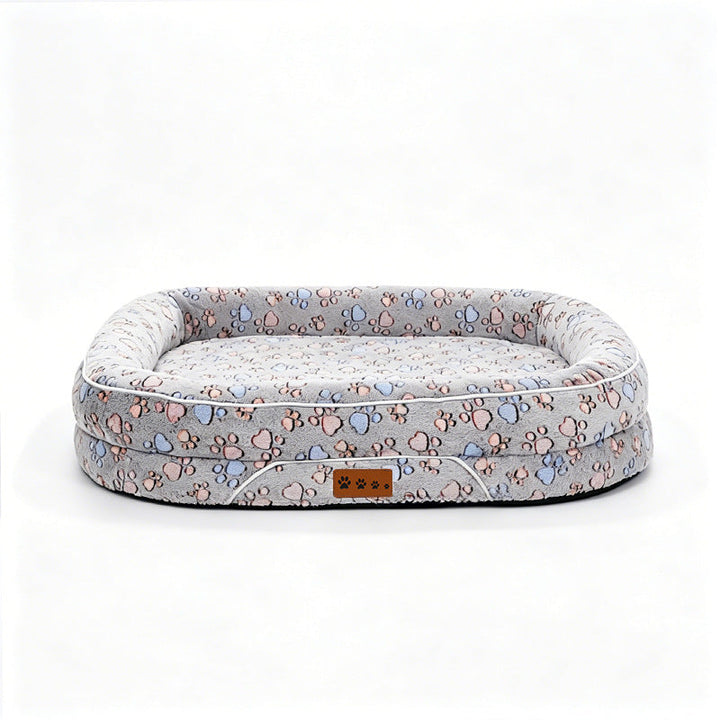Plush Heart-Patterned Dog Bed