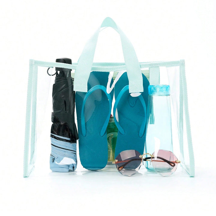 Transparent beach bag with sturdy carrying handles and various compartments Kalsten