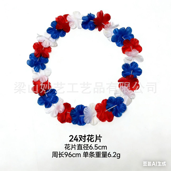 Unisex nan Hawaiian flower collar made of lightweight fabric flowers for party Luau Kalsten
