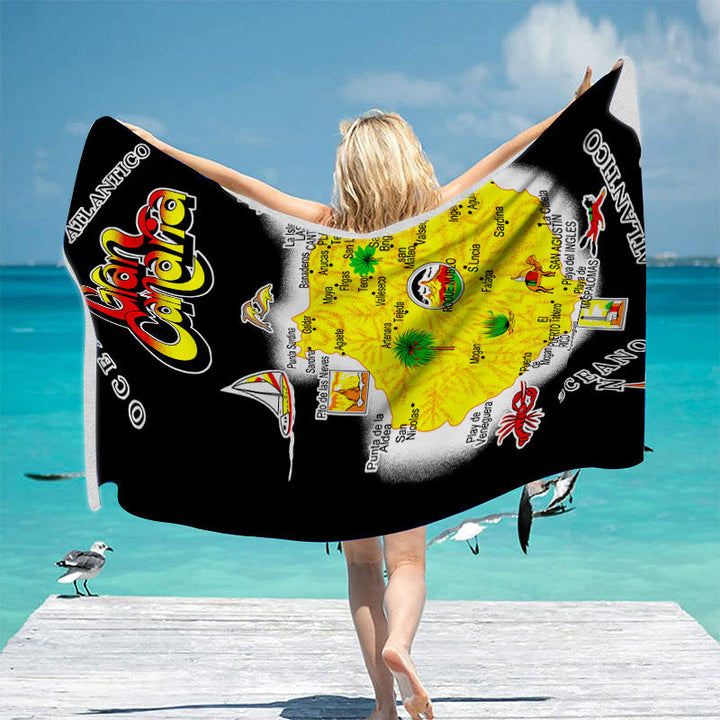 Beach towel with unique geographical motifs Kalsten