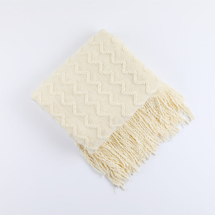 Women’s knitted blanket with textured wave pattern Kalsten