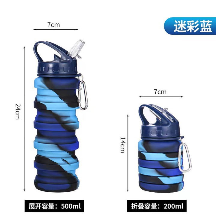 Unisex Collapsible Sports Water Bottle with Carabiner Kalsten