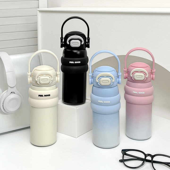 Women's Insulated Drinking Bottle with Practical Flip Lid and Non-Slip Silicone Ring Kalsten