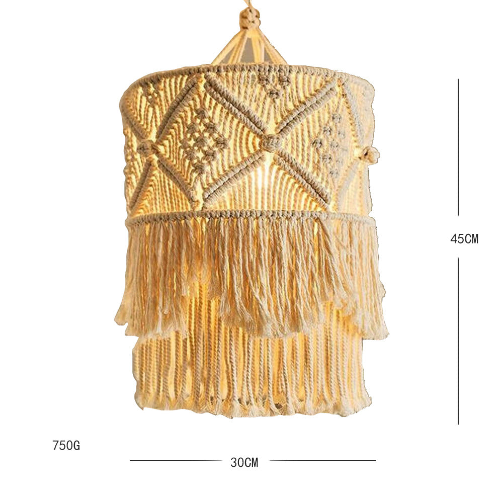 Macrame plant hanger with decorative fringes