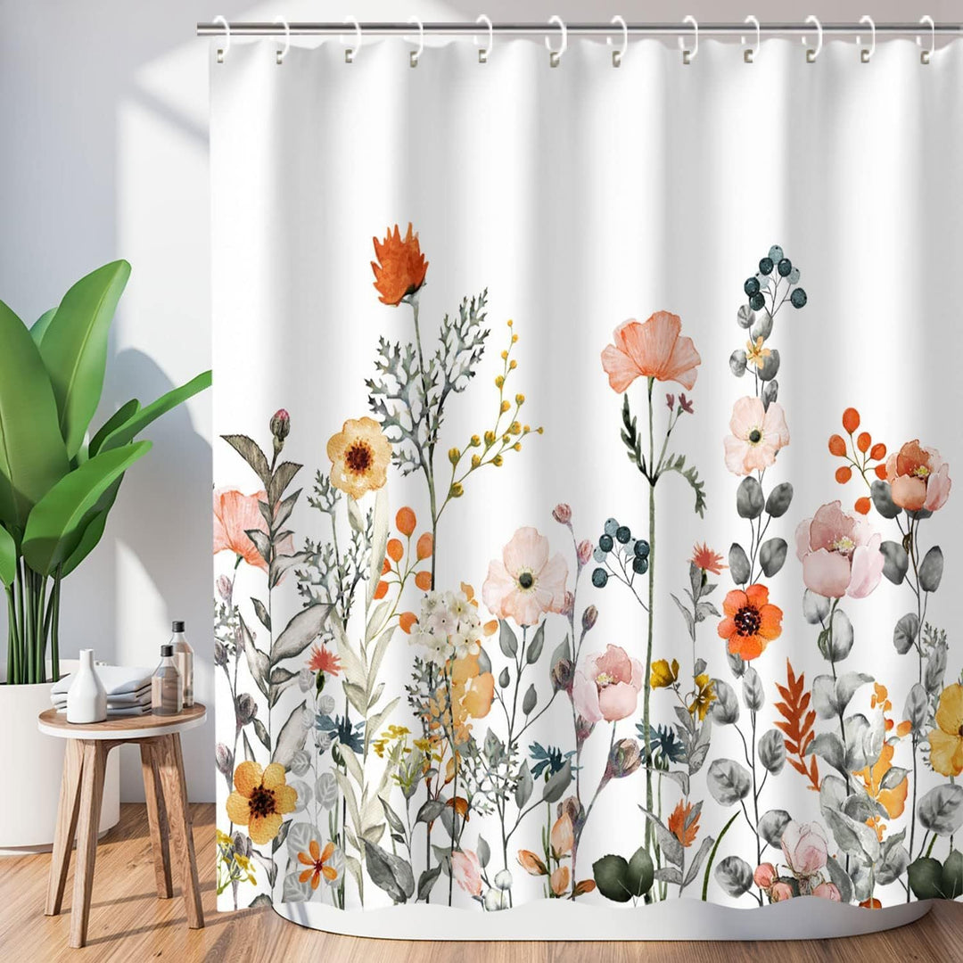 Floral Patterned Bathroom Shower Curtain Kalsten