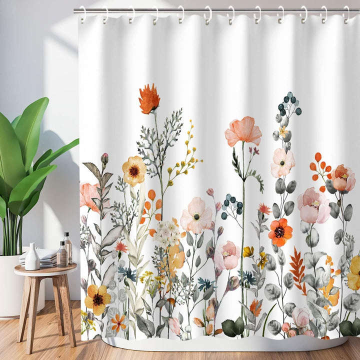 Floral Patterned Bathroom Shower Curtain Kalsten