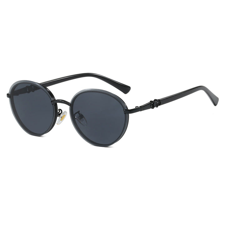 Ladies elegant round sunglasses with mirrored effect Kalsten
