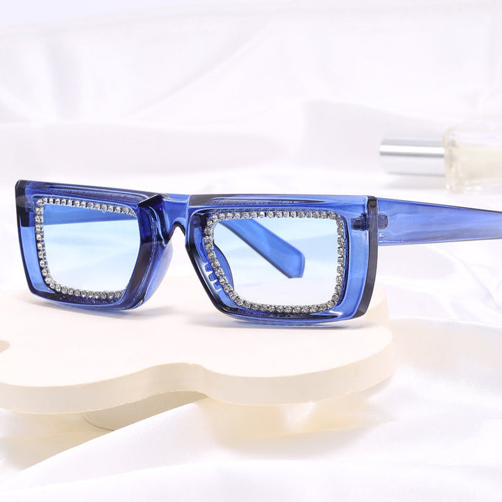 Women extravagant square sunglasses with glittering frame Kalsten