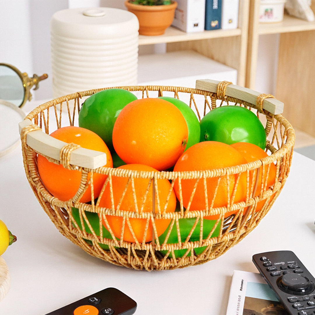 Ladies Decorative Storage Basket with Wooden Handles Kalsten