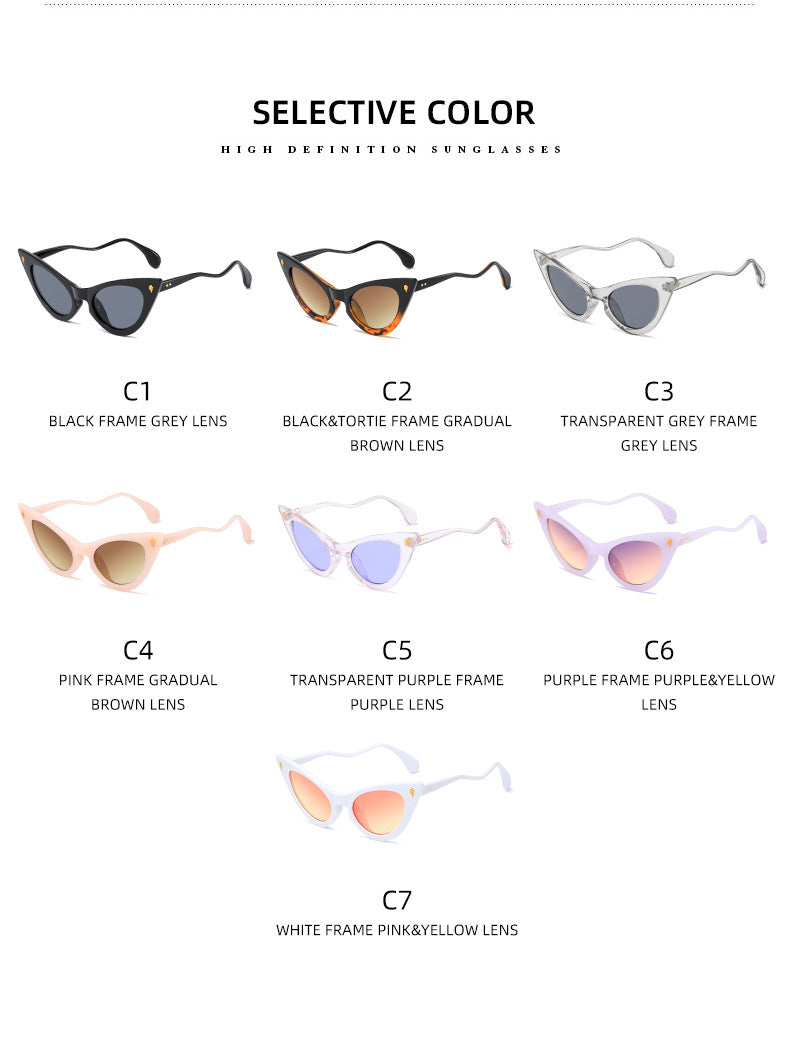 Women's Cat-Eye Sunglasses with Mirrored Lenses and Elegant Detail Kalsten
