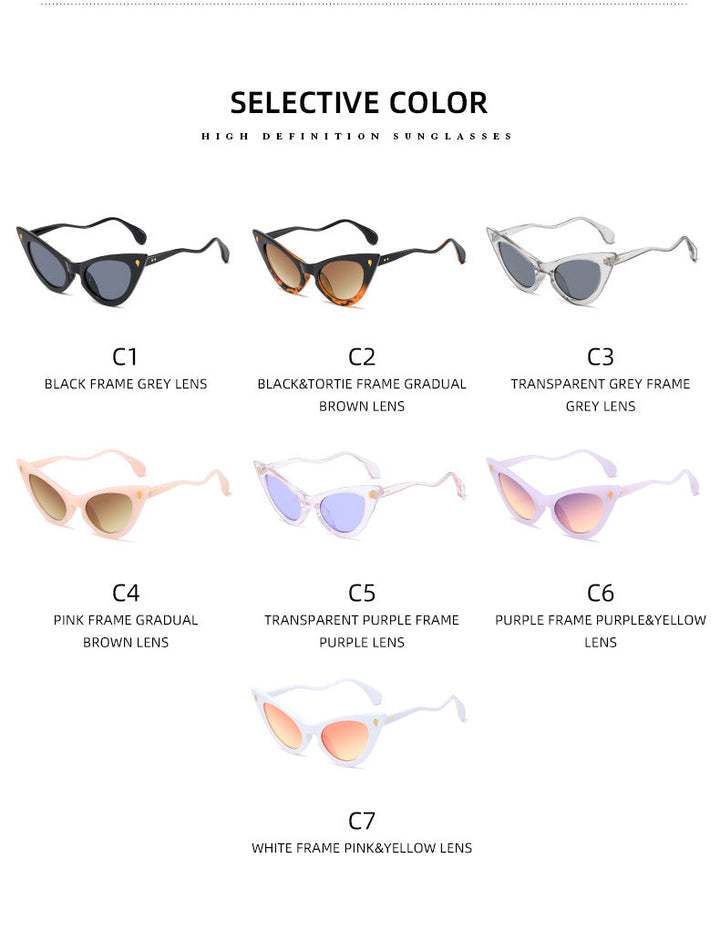 Women's Cat-Eye Sunglasses with Mirrored Lenses and Elegant Detail Kalsten