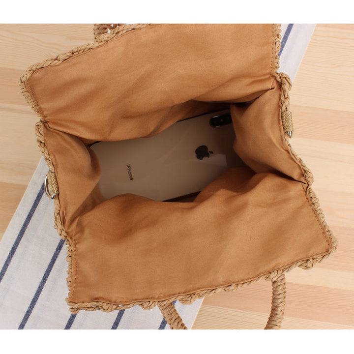 Braided shoulder bag with innovative closure Kalsten