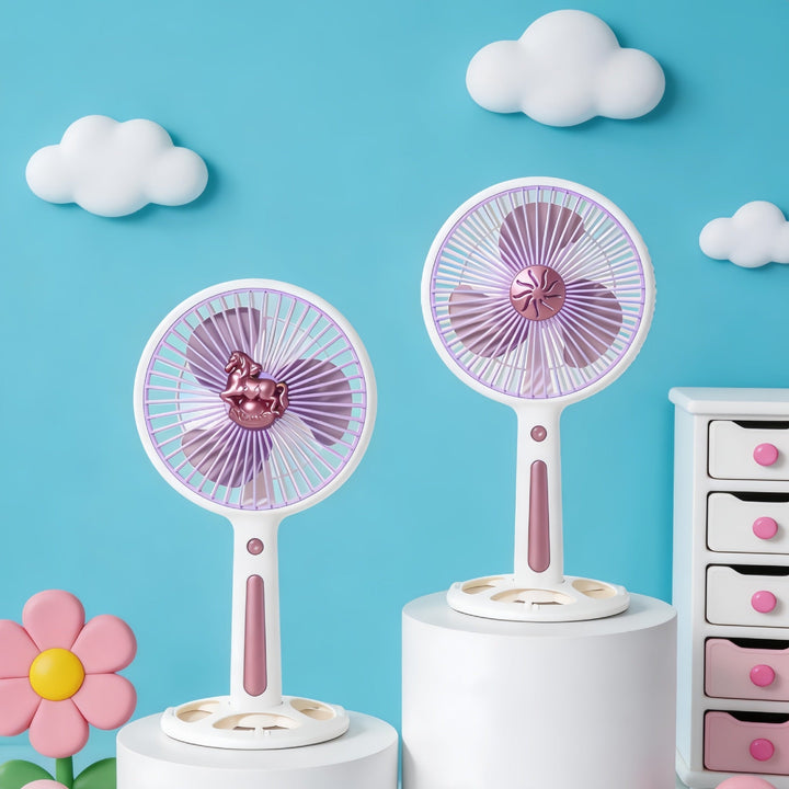 Women's Portable Mini Fan with USB Charging Function and Ergonomic Handle Kalsten