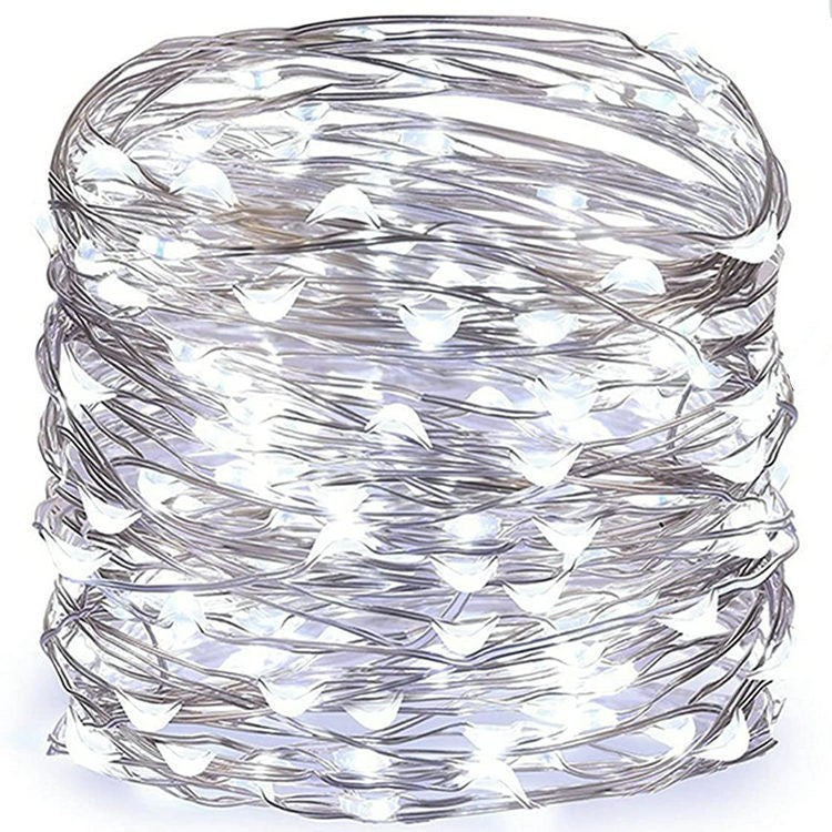 LED Fairy String Lights Ultra-Thin Silver Wire Battery Powered Splash Resistant Decorative Lighting Kalsten