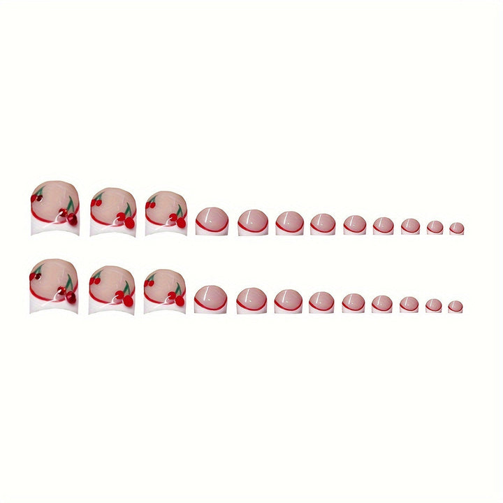 Decorative Cherry-Themed Press-On Nails Kalsten