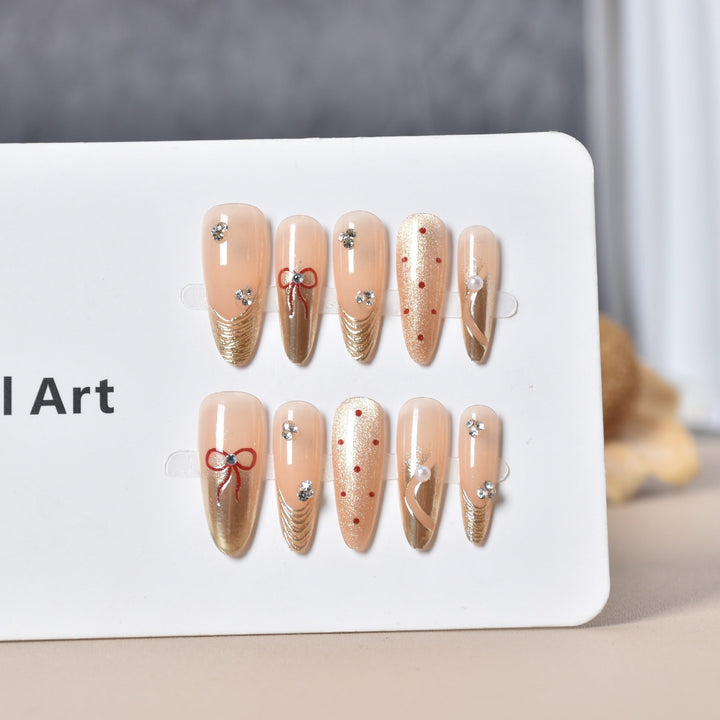 Glamorous Heart-Themed Press-On Nail Set Kalsten