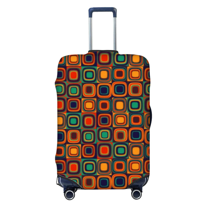 Unisex nan elastic luggage cover with geometric design, stretchable polyester-spandex fabric, zipper opening and non-slip inner securement for trolley Kalsten