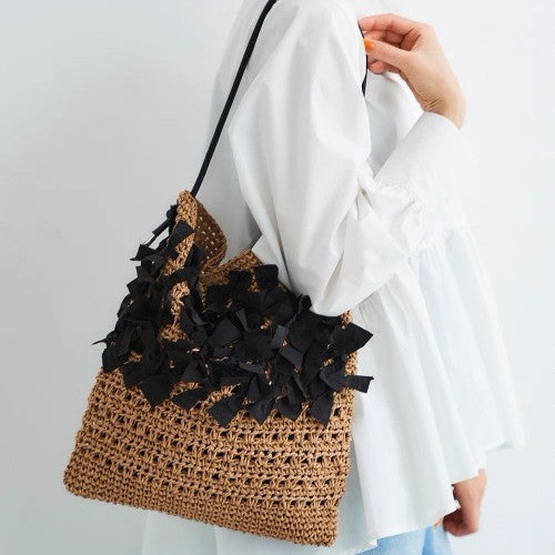 Handmade beach bag with decorative bows Kalsten