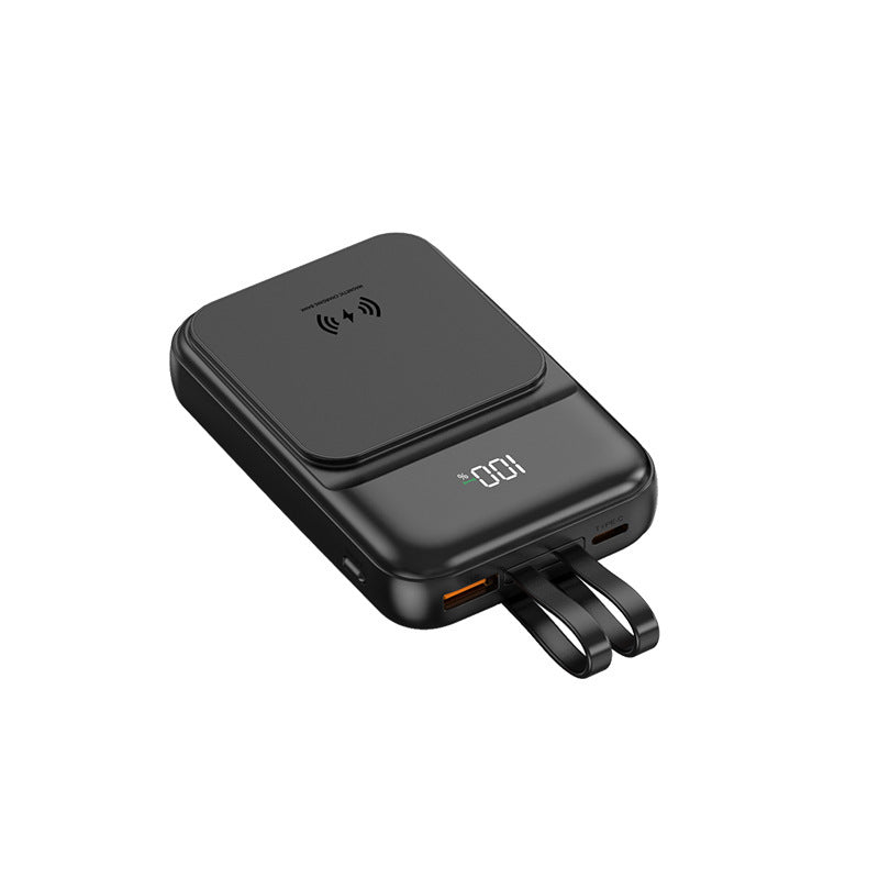 Portable power bank with wireless charging function and integrated charging cable Kalsten