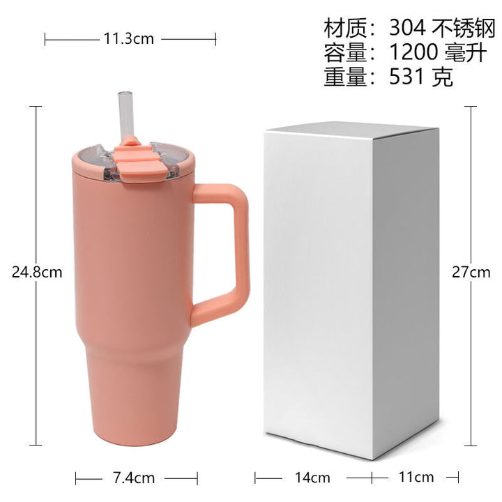 Women's insulated cup with handle and straw Kalsten