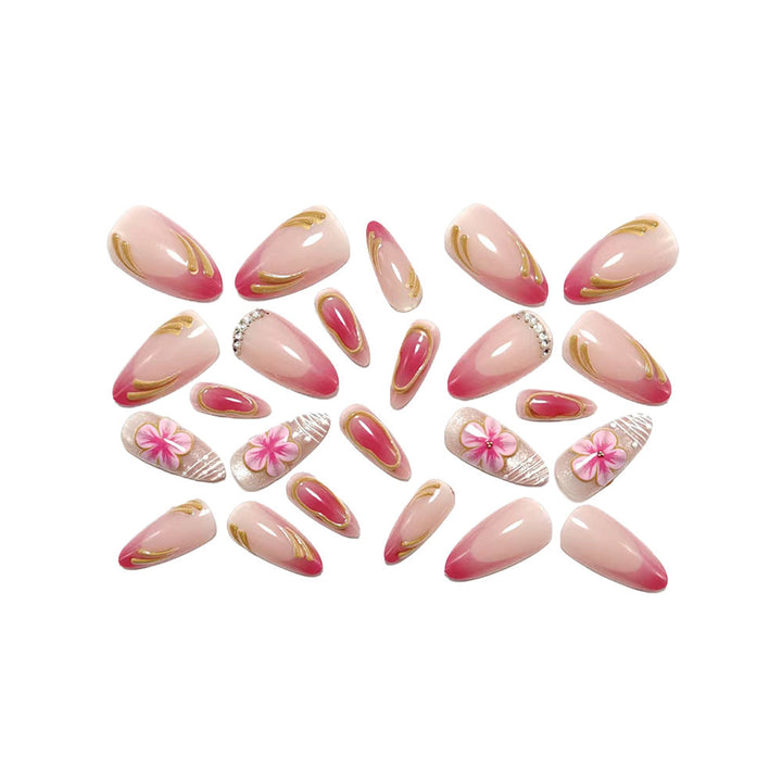 Artful Nail Extensions with Floral Design Kalsten