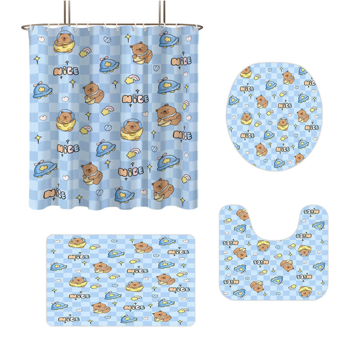 Cute Bear-Themed Four-Piece Bathroom Set Kalsten