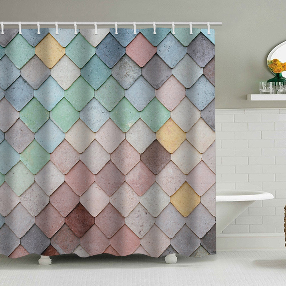 Textured Mosaic Pattern Shower Curtain Kalsten