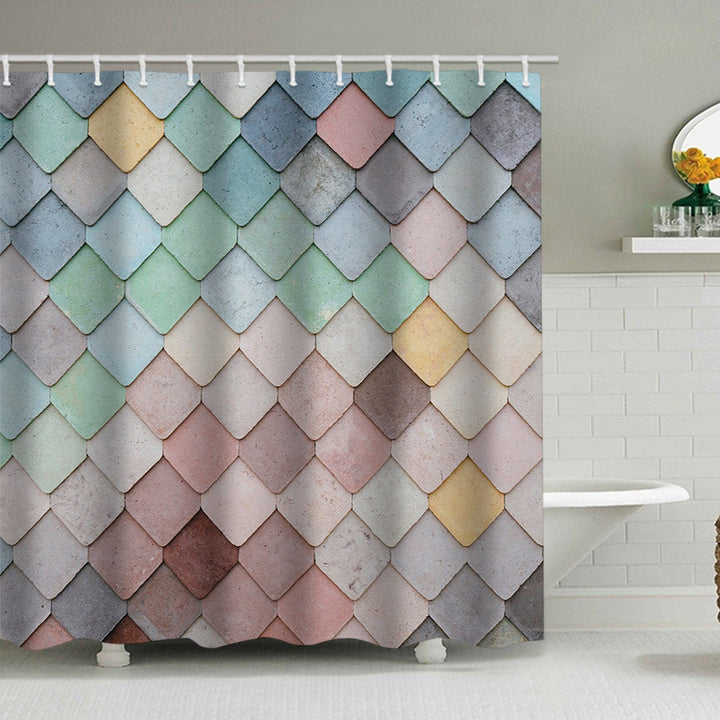 Textured Mosaic Pattern Shower Curtain Kalsten