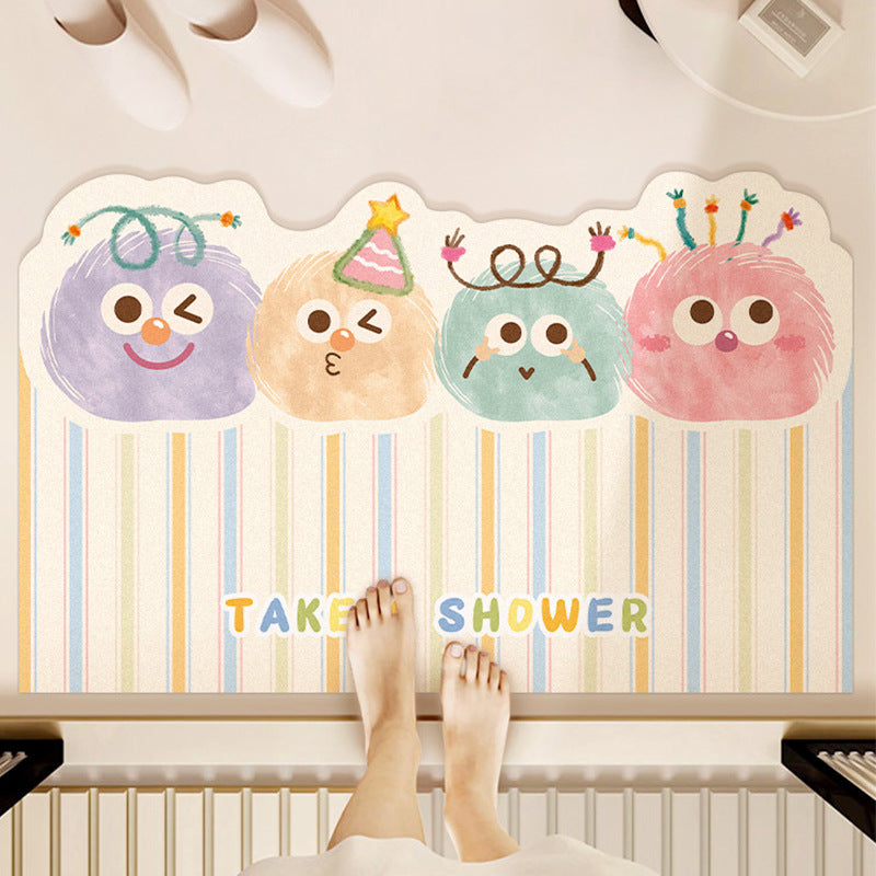 Whimsical Cartoon-Themed Bath Mat Kalsten