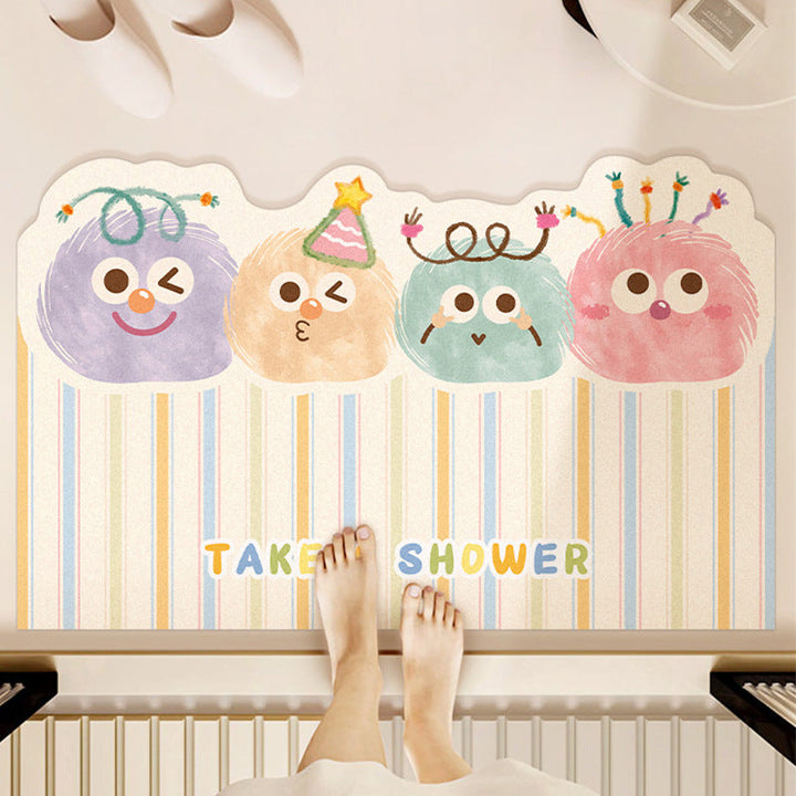 Whimsical Cartoon-Themed Bath Mat Kalsten