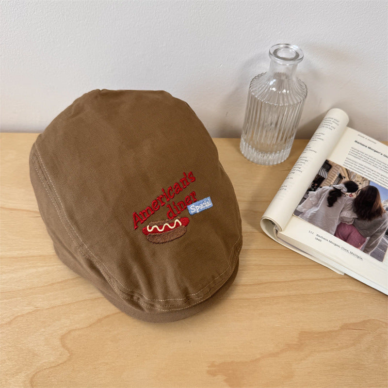Men's Embroidered Casual Newsboy Cap Kalsten
